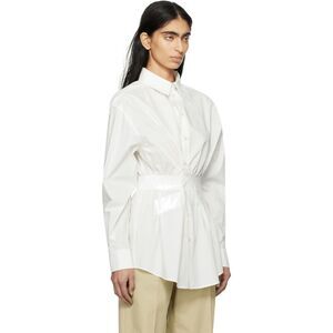 MM6 Maison Margiela Off-White Cotton Poplin Taped Shirt US 6 $745